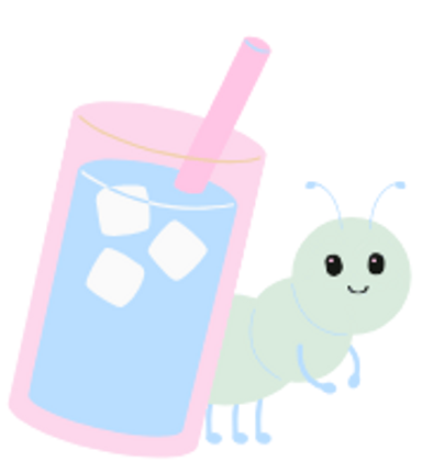 iced blue drink with an ant behind it