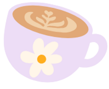 coffee cup with flower on it